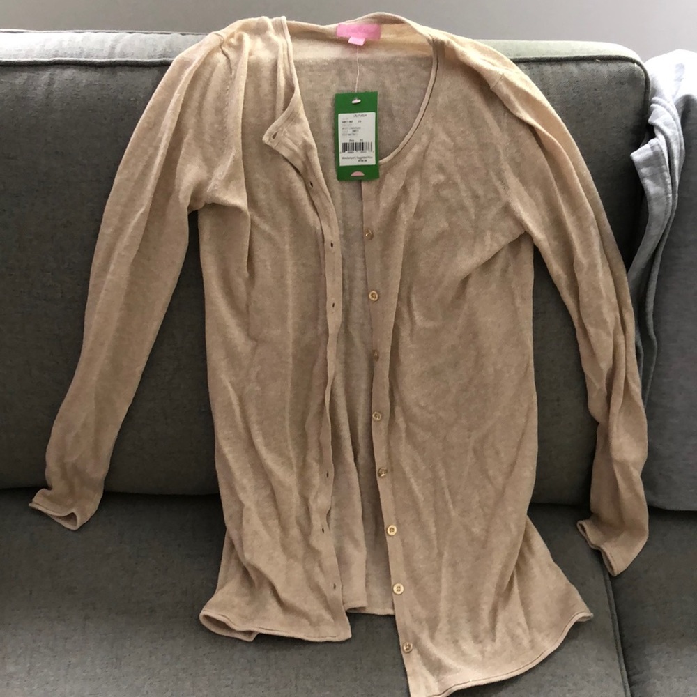 Gold/shimmer Long cardigan